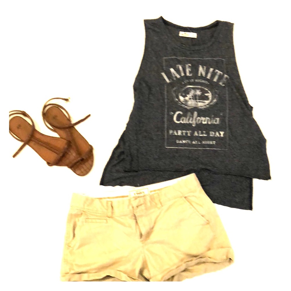Hollister tank top with split sides